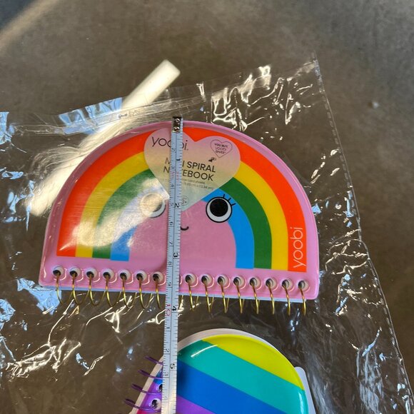 Yoobi Mini Notebooks Set of 2 Heart and Rainbow Puffy Covers (new / nbsx) - Picture 7 of 8